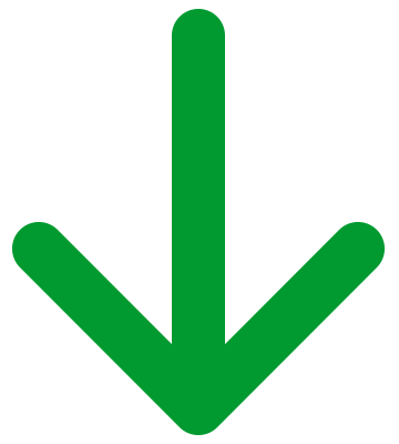 In this example, we transform a compact arrow-down icon without extra space into a square icon. We set the new icon size to 560×560 pixels and add transparent space around the icon to create a square shape. Additionally, we add a green frame with a width of 40 pixels around the icon, with corners rounded to a radius of 100 pixels. (Source: Wikipedia.)