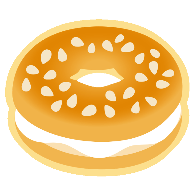 In this example, we add a decorative khaki-colored outline to a bagel icon. We specify the stroke thickness as 22 pixels and apply it to the outer side of the icon, leaving the hole of the bagel without an outline. (Source: Wikipedia.)