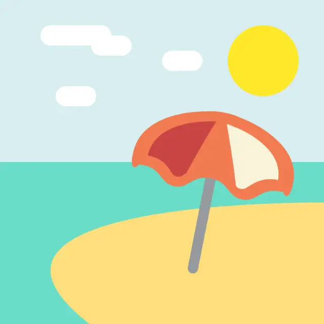 In this example, we convert a beach icon from WebP to PNG. Visually, the icon remains unchanged during the conversion process; it simply becomes available in the more widely supported PNG format. (Source: Wikipedia.)