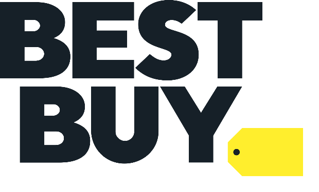 In this example, we create an empty canvas of 800x600 pixels and place the Best Buy logo at its center. However, since the large black letters draw more attention than the yellow tag, we shift the logo slightly to the right and down so that the more expressive elements of the logo are centered within the PNG. Thus, we obtain a visually centered Best Buy logo with additional free space around it. (Source: Wikipedia.)