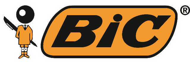 In this example, we add a solid white background to the BIC logo. By filling the transparent areas with the white color, the logo gains a static and professional appearance, ensuring it looks sharp regardless of the background it is placed on. (Source: Wikipedia.)