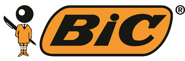 In this example, we add a solid white background to the BIC logo. By filling the transparent areas with the white color, the logo gains a static and professional appearance, ensuring it looks sharp regardless of the background it is placed on. (Source: Wikipedia.)