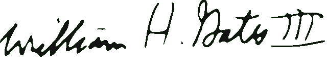 In this example, we upload Bill Gates's signature, which has a bright green stroke around it. To remove the stroke, we set the edge cleaning depth to 2 pixels, and get a clean black ink signature as the output. (Source: Wikipedia.)