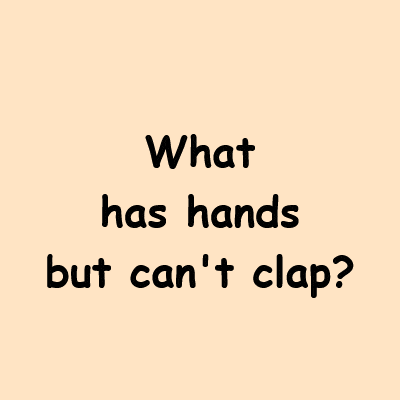 In this example, we turn a PNG image into a timed riddle. Using the "Long Wait Reversal" mode, the animation holds the initial frame for a long time, then suddenly displays the full final image. In the first frame, we present a riddle: "What has hands but can't clap?". After a 20-second delay, the answer is revealed (it's a clock). The animation runs only once to keep the riddle surprising. (Source: Pexels.)