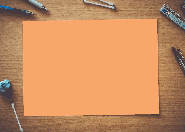 In this example, we change the white color of a PNG photo of a blank sheet of paper with the orange color. As the paper isn't perfectly white, we match 5% of similar white color tones and also refine the edges by smoothing them over a radius of 2 pixels. The edge refinement makes sure all white pixels, even those in the corners of the sheet get replaced with the orange color. (Source: Pixabay.)