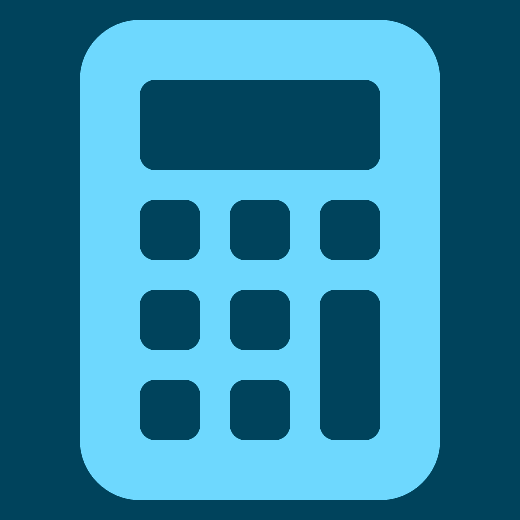 In this example, we take an outline icon of a blue calculator and return a filled calculator icon in the same colors. We use the internal icon fill mode, which is ideal for round and rectangular icons. (Source: Wikipedia.)