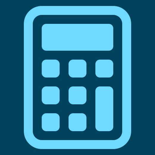 In this example, we take an outline icon of a blue calculator and return a filled calculator icon in the same colors. We use the internal icon fill mode, which is ideal for round and rectangular icons. (Source: Wikipedia.)