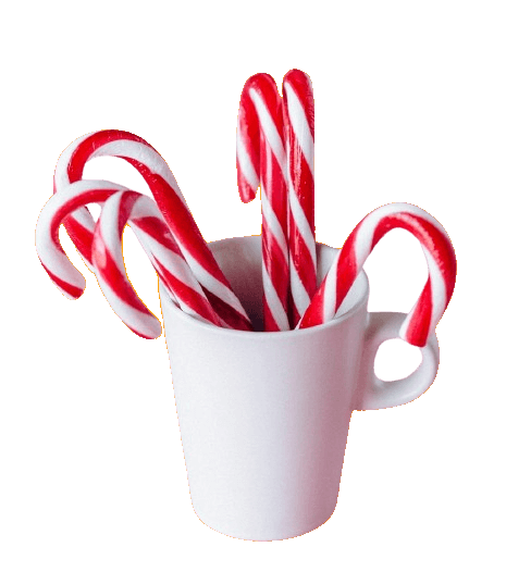 In this example, we remove an orange outline around candy canes in a ceramic cup. To completely delete the orange outline, we use regular outline removal with a width of 11 pixels, and we also apply advanced outline cleanup. The advanced cleanup reaches up to 100 pixels deep into the gaps and removes pixels that are 16% similar in color to the main outline color (according to the "Nearest Euclid Color" algorithm). The outline is only removed from the outsides of the candy canes and the cup, as we use the match outer contour mode. (Source: Pexels.)