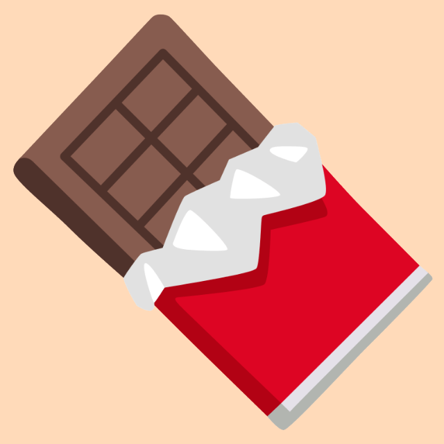 In this example, we convert a chocolate bar icon from WebP to PNG. Additionally, we use the tool's extra option to fill the transparent areas of the icon with a solid "peachpuff" color during the conversion. (Source: Wikipedia.)