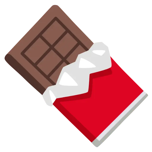 In this example, we convert a chocolate bar icon from WebP to PNG. Additionally, we use the tool's extra option to fill the transparent areas of the icon with a solid "peachpuff" color during the conversion. (Source: Wikipedia.)