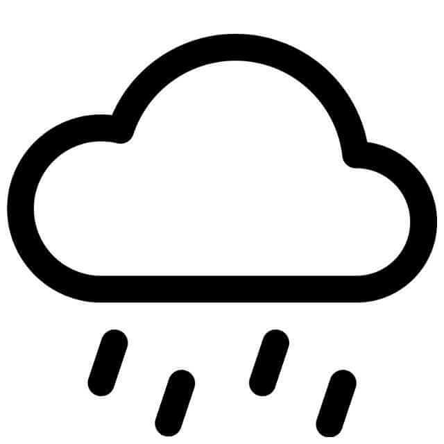 In this example, we upload a simple outlined drizzle cloud icon in PNG format and convert it to a medium-quality JPG icon. Setting the quality to 50% reduces the file size by half while preserving the icon's visual integrity. We also specify a white background in the options, which is used in the output JPG to fill all transparent areas. (Source: Wikipedia.)