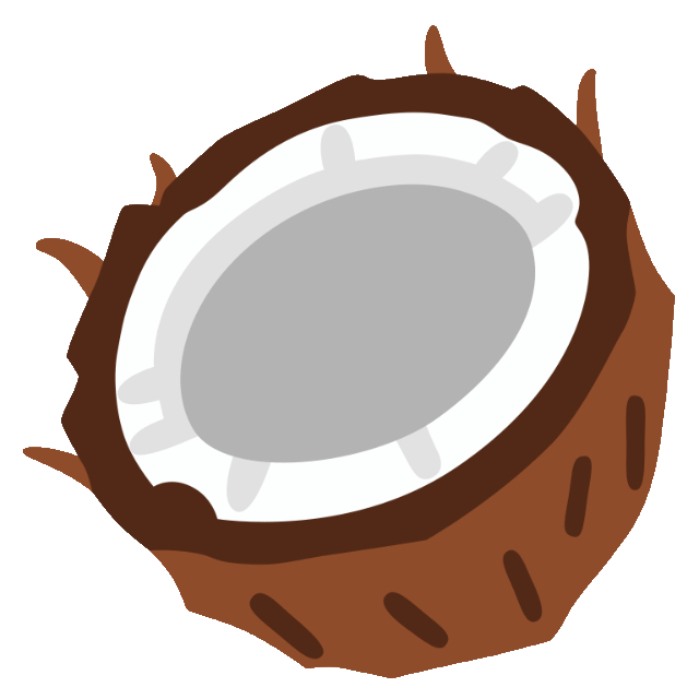 In this example, we change the icon format from JPG to PNG and remove the background during conversion. The icon has a white background, so we input the color "white" in the options and set the color threshold to 50%. However, since white is also used in the inner part of the coconut, we activate the option to preserve internal areas so that this part of the icon does not become transparent when removing the background. (Source: Wikipedia.)