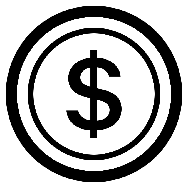 In this example, we create a WebP coin icon with the lowest possible quality setting. This ensures a small file size, allowing the icon to load quickly on websites. The icon features a simple design of a black outline on a transparent background, and even at minimal quality, it remains sharp and recognizable. (Source: Wikipedia.)