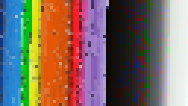 In this example, we upload a PNG photo of colorful toothed toy gears and sort its pixel blocks by warmth – from cool hues like blue and cyan to warmer colors like orange, red, and purple. The photo is split into 10×10 blocks and sorted from top to bottom, starting at the upper left corner and going to the lower right corner. We also activate the "Move Grayscale Pixels" option with a threshold value of 25%, which puts all monochrome pixels (within a 25% radius of pure white or pure black) at the end of the sorted pixel sequence. (Source: Pexels.)