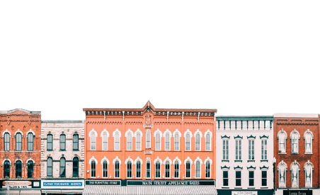 In this example, we add the sky to a PNG image of buildings. We apply one tone of the blue color to the sky by enabling the "Solid Background" mode and specifying the sky color using the hex code "#c0eeff". (Source: Pexels.)