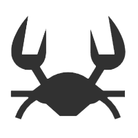 This example encodes a transparent PNG icon of a crab to a Data URL. The icon is 2.5KB in size but the Data URL is 4KB in size (because base64 encoding increases the size of data).