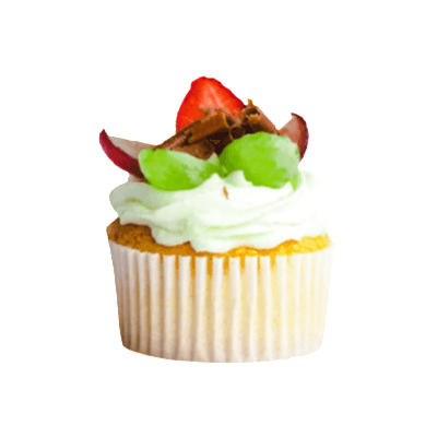 In this example, we sharpen a PNG picture with transparency. We set the sharpness percentage to 90% and cover the entire opaque area of 360×360px with the cupcake. (Source: Pexels.)