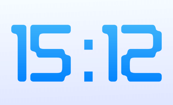 In this example, we load a digital clock icon that has borders on two sides: top and bottom. To remove the border from the top side, we specify the width as 35 pixels, and to remove the border from the bottom side, we set the border thickness to 40 pixels. The thickness of the left and right sides is set to 0. (Source: Wikipedia.)