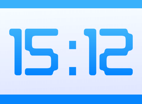 In this example, we load a digital clock icon that has borders on two sides: top and bottom. To remove the border from the top side, we specify the width as 35 pixels, and to remove the border from the bottom side, we set the border thickness to 40 pixels. The thickness of the left and right sides is set to 0. (Source: Wikipedia.)