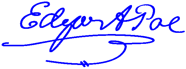In this example, we uploaded the signature of our favorite writer Edgar Allan Poe and converted it from a blue color to grayscale. We weren't sure about the precise color code so we simply clicked on the signature in the preview window and the program automatically selected the color tone of Poe's signature and filled the "Original Signature Color" option for us. (Source: Wikipedia.)
