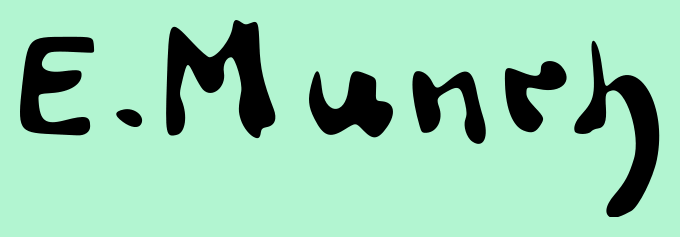In this example, we use a translucent color for the background. We paste a transparent PNG of Edvard Munch's signature into the input area and set the background color to "rgba(102, 237, 166, 0.5)". The last value in this color definition is the alpha channel equal to 0.5. This value creates a 50% transparent background. (Source: Wikipedia.)
