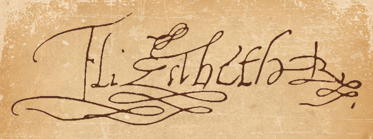 This example isolates the historic signature of Queen Elizabeth I from an old parchment. The program identifies the signature by its dark brown ink and extracts it along with other shades within a 20% color range. The program also enhances the extracted signature by replacing the old ink with solid black color. Additionally, the program increasing the thickness of the signature by adding a 2-pixel black outline around its edges. (Source: Wikipedia.)