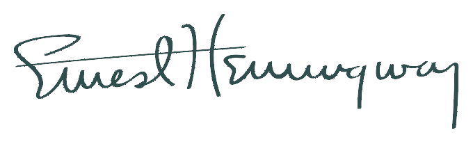 In this example, we use a dark-slate-gray color as the new color instead of the default black color. We load Ernest Hemingway's signature written with a brown pen into the input and turn all the brown pixels plus 35% similar color shades around signature edges into gray color. (Source: Wikipedia.)