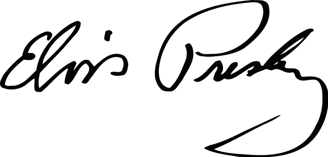 In this example, we create a transparent digital signature by using our color extractor. We click on the black ink of Elvis Presley's signature and the signature automatically gets separated from the white background. We set the new background color to a transparent color so that the signature can be used in all electronic documents. (Source: Wikipedia.)