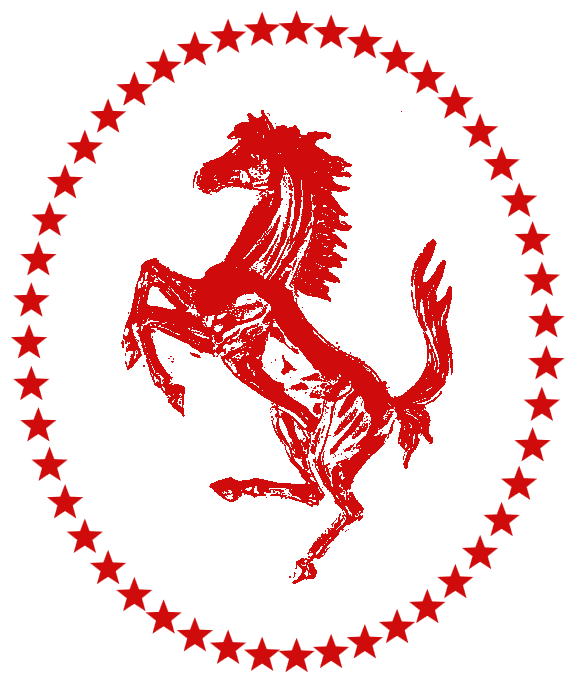 This example transforms a PNG file of the Ferrari emblem into an elegant oval stamp. To clearly highlight the prancing horse figure in the stamp, we adjust the brightness balance to 160%, which enhances the lighter areas and helps define the silhouette of the horse. We add an oval border featuring a sequence of stars to the stamp, and color the entire stamp in fire brick color, matching the classic Ferrari hue. (Source: Pexels.)