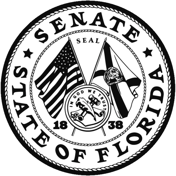 In this example, we isolate the Florida Senate seal from the surrounding white background. We enter the "white" color for removal in the options and set the color-matching threshold to 40%. To ensure only the white background around the seal is removed but the white color inside the seal is preserved, we activate the "Remove Outer Background" option. Additionally, we refine the edges of the seal with a radius of 1 pixel to ensure it smoothly blends with any new background. (Source: Wikipedia.)