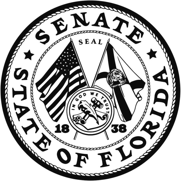 In this example, we isolate the Florida Senate seal from the surrounding white background. We enter the "white" color for removal in the options and set the color-matching threshold to 40%. To ensure only the white background around the seal is removed but the white color inside the seal is preserved, we activate the "Remove Outer Background" option. Additionally, we refine the edges of the seal with a radius of 1 pixel to ensure it smoothly blends with any new background. (Source: Wikipedia.)