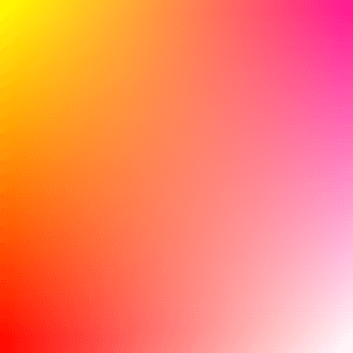 This example creates a fire palette with transparency. The palette is generated from four colors, which are placed in the corners of a square PNG of 500 by 500 pixels in size. The upper left corner is yellow, the upper right corner is deeppink, the lower left corner is red, and the lower right corner is transparent.