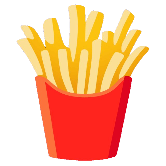 In this example, we apply the precise cleaning algorithm to the edges of the french fries icon, which has a dark blue color. We enable cleaning in the options, specify that we need to remove the dark blue color to a depth of up to 40 pixels, and increase the range of blue shades to 80%. We use the minimum color difference algorithm and achieve a perfectly clean french fries icon without a single blue pixel on the edge. (Source: Wikipedia.)