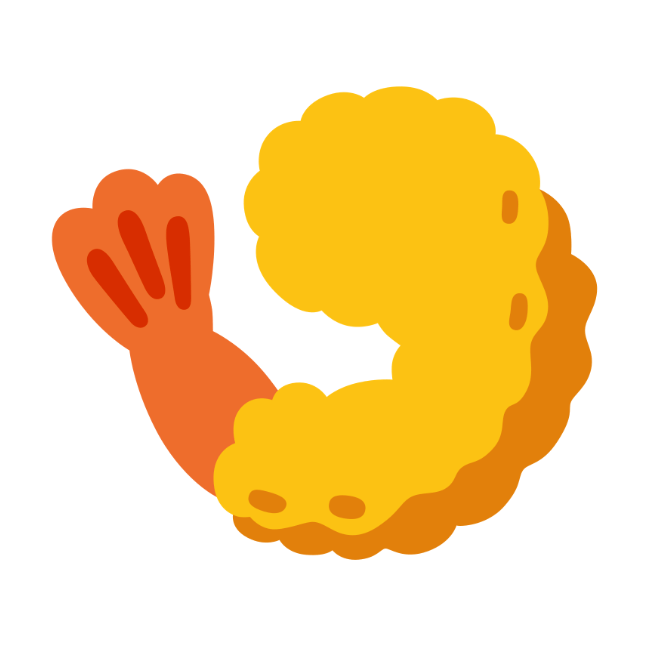 In this example, we make the fried shrimp icon more spacious by adding empty space on all sides of the PNG. We choose a transparent fill color and add 50 pixels of space on the top, bottom, left, and right. (Source: Wikipedia.)