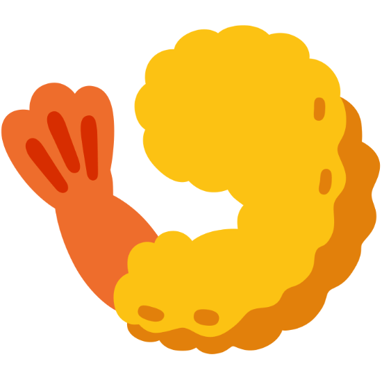 In this example, we make the fried shrimp icon more spacious by adding empty space on all sides of the PNG. We choose a transparent fill color and add 50 pixels of space on the top, bottom, left, and right. (Source: Wikipedia.)