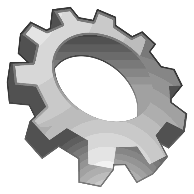 In this example, we convert a gear icon to grayscale with a limited number of gray shades. We use only 20 colors, which generate distinct gray stripes on the gear, creating a graphic metal slice look. For the conversion, we use the NTSC standard. (Source: Wikipedia.)