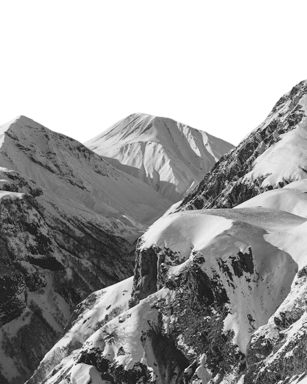 In this example, we upload a PNG image of mountains covered in snow. The sky part in the background has been made transparent, allowing this PNG to be overlaid onto other images or backgrounds. Despite the presence of transparency, the program still considers the PNG entirely grayscale because all the visible pixels, including those representing the mountains and snow, are shades of gray. The transparent pixels with the alpha channel value of 0 are ignored as they aren't visible. As a result, we get a green badge, verifying its grayscale format. (Source: Pexels.)