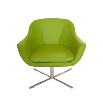 This example applies only horizontal centering to a PNG of a green padded armchair with a transparent background. The program automatically shifts the chair by the necessary number of pixels to the right, placing it exactly in the center. Vertically, the chair maintains the same position. (Source: Pexels.)