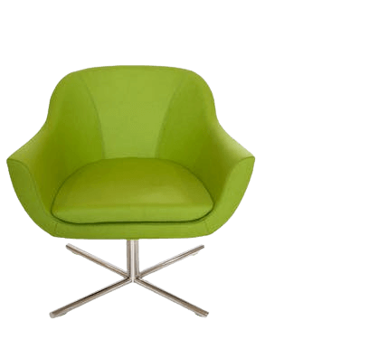 This example applies only horizontal centering to a PNG of a green padded armchair with a transparent background. The program automatically shifts the chair by the necessary number of pixels to the right, placing it exactly in the center. Vertically, the chair maintains the same position. (Source: Pexels.)