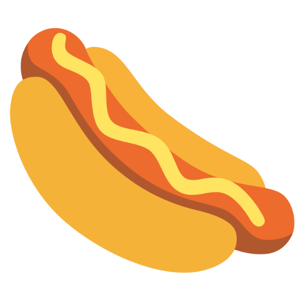 In this example, we extract two specific colors from a hot dog icon: light yellow (#ffe461) and orange-red (#ed6b2d). For the light yellow color, we set a threshold value of 20%, which includes both the mustard and bun colors in this layer. For the orange-red color, we set a threshold value of 15%, which includes both the light and shadow parts of the sausage. We also add a floral white fill to the layers and draw a thick sienna-colored frame around them. (Source: Wikipedia.)