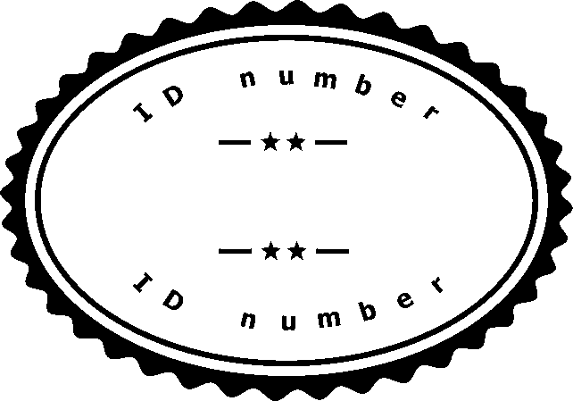 In this example, we add the serial number "0001" to a designated ID field in a digital PNG stamp template. Such stamps are often used for marking documents with serial numbers, adding tracking codes to shipping labels, or labeling registration IDs. Instead of creating a new stamp design each time, we upload an existing template with a blank space for the number and simply insert the needed number in this place. We center the number, use a bold Tahoma font at 65px, and keep the text color black to match the original stamp design.