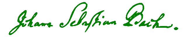 This example recolors Johann Sebastian Bach's signature. It turns the new signature to green color and uses a 15% similarity filter to make sure all pixels in the original signature get recolored. (Source: Wikipedia.)