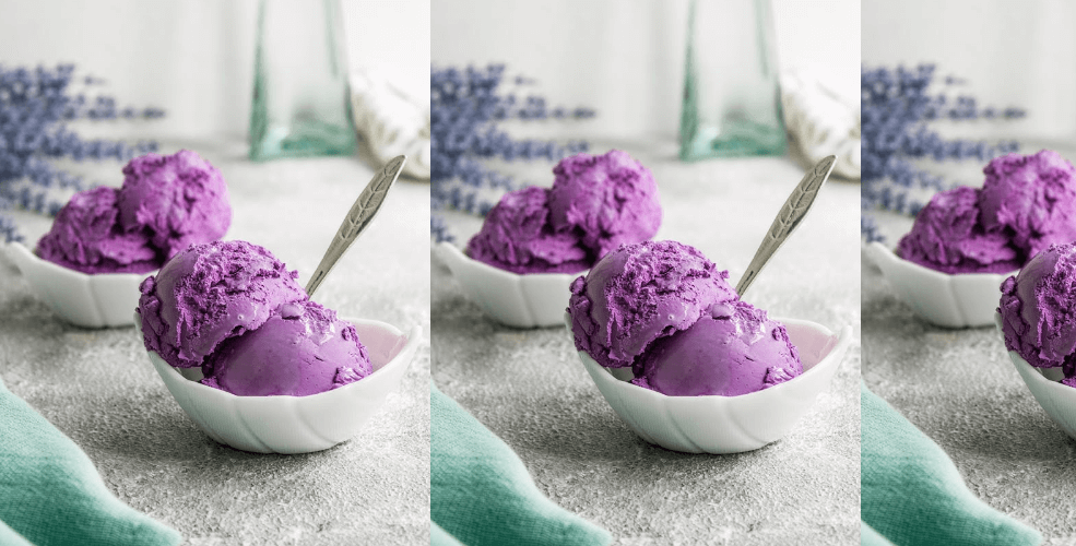 In this example, we use a PNG template of a lavender ice cream in a bowl and apply the multiplying factor of 2.5 to it. As a result, we get a horizontal arrangement of two full PNG ice creams and one half-cropped ice cream (the left side of the original template).