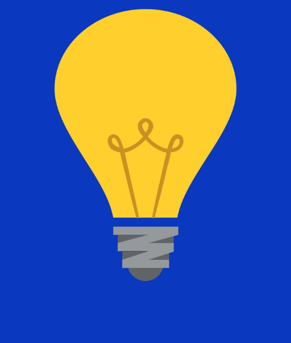 In this example, we center a yellow light bulb icon on a dark blue background. To determine the background color, we click on it in the uploaded PNG area and obtain its RGB code in the options. We also change the icon's dimensions, making it square with a size of 600×600 pixels. (Source: Wikipedia.)