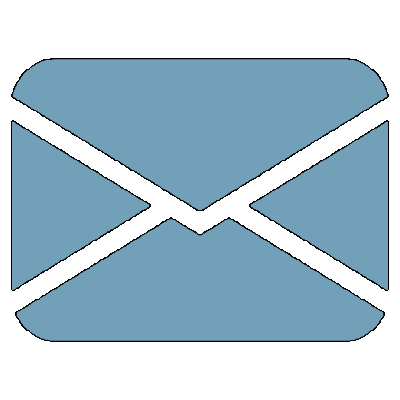 In this example, we apply a thin black outline, 3 pixels wide, to a light slate gray mail envelope icon. This stroke emphasizes the edges of the icon and ensures it is well-visible on both light and dark backgrounds. (Source: Wikipedia.)