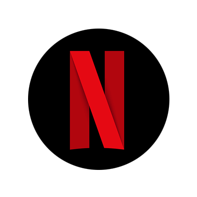 This example loads a Netflix logo as the input PNG and adds the text "NETFLIX" below the logo. The text is drawn using a red color on a black background. The font typeface is Sans-serif and a bold weight is applied. (Source: Netflix.)