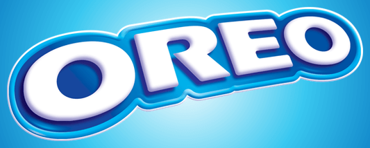 In this example, we recreate the original Oreo cookies logo by adding a radial gradient eminating from the center point behind the transparent logo. The gradient fills the center point with the white color, then transitions to light blue "#3ac8f0", and then to deep blue "#0069b7", covering the spread area of 350 pixels. (Source: Wikipedia.)