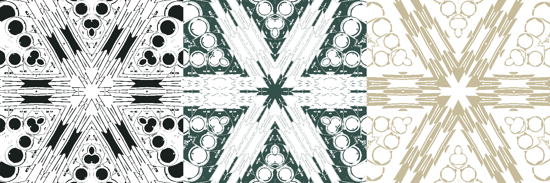 In this example, we transform a complex pattern into several individual simple color layers. We extract three colors that the tool automatically identifies using the quantization algorithm. As a result, we get layers with black, dark green, and wheat decorative elements, which are now much easier to use in various creative tasks. (Source: Pexels.)