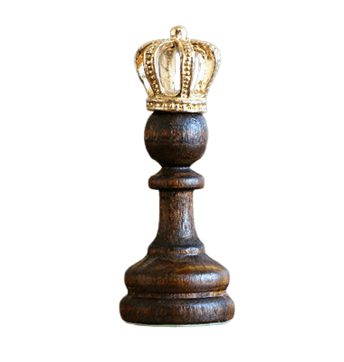 In this example, we hide a chess piece using the pixelation effect. We set the pixelation unit size to 13 pixels and apply the effect on the whole PNG. As there is no color in the transparent background, it isn't modified and only the opaque areas that contain the chess piece are converted into large pixels. (Source: Pexels.)