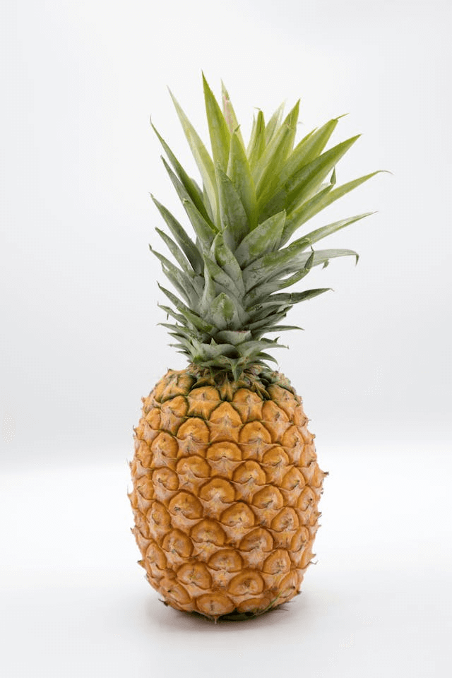 In this example, we convert a PNG photo of a pineapple into a single-color stencil-like stamp. We select the "Rectangular Crop" mode and place the crop area over the entire photo, creating a stamp of the same size as the input. To preserve maximum detail, we increase the light match precision to 145%, which emphasizes lighter pixels and discards shadows. For the stamp's color, we select the pineapple crown's color (dark-olive-green). The result is a clean and detailed pineapple imprint without a border. (Source: Pexels.)